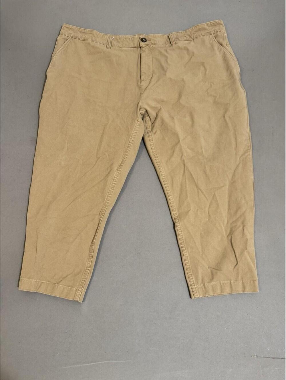 Mugsy Belmonts Pants Men 40x30 Beige Tapered K4PNBG Stretch Cotton Rayon